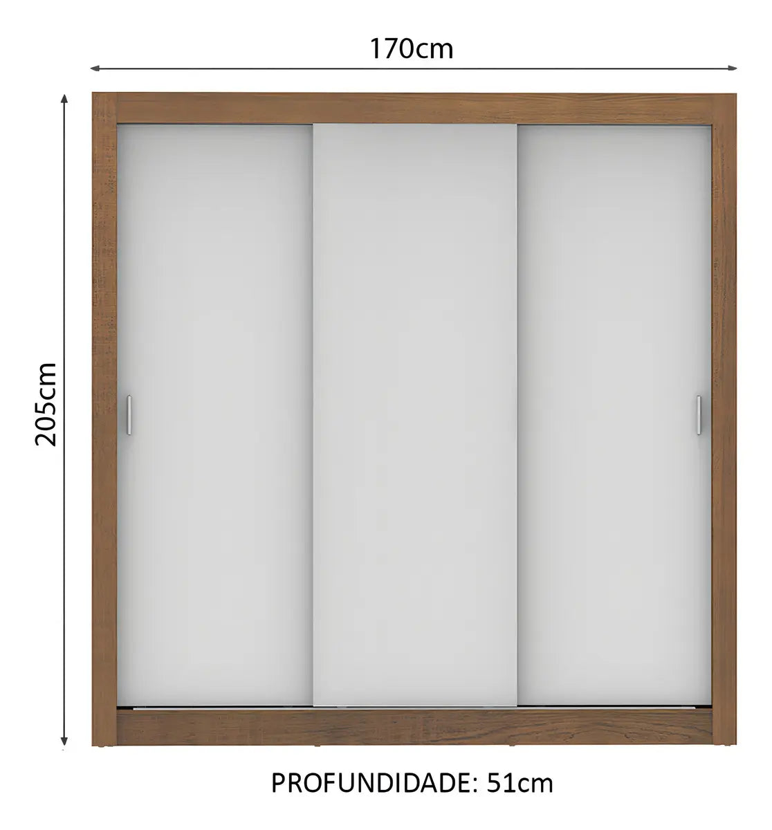 Guarda Roupa Casal Mônaco Madesa 3 Com Portas De Correr Rb Cor Rustic/Branco — foto 1