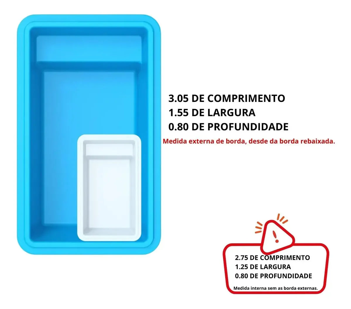 Piscina Retangular 3,05x1,5x0,8m 3000l — foto 2