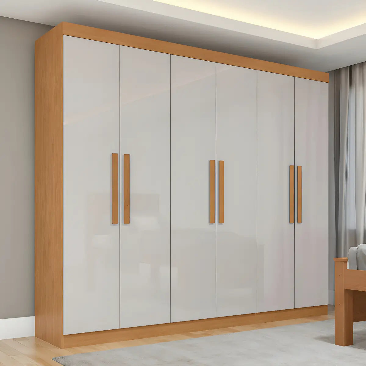 Guarda Roupa 06 Portas Easy Slim Amendoa Clean/off White — foto 1