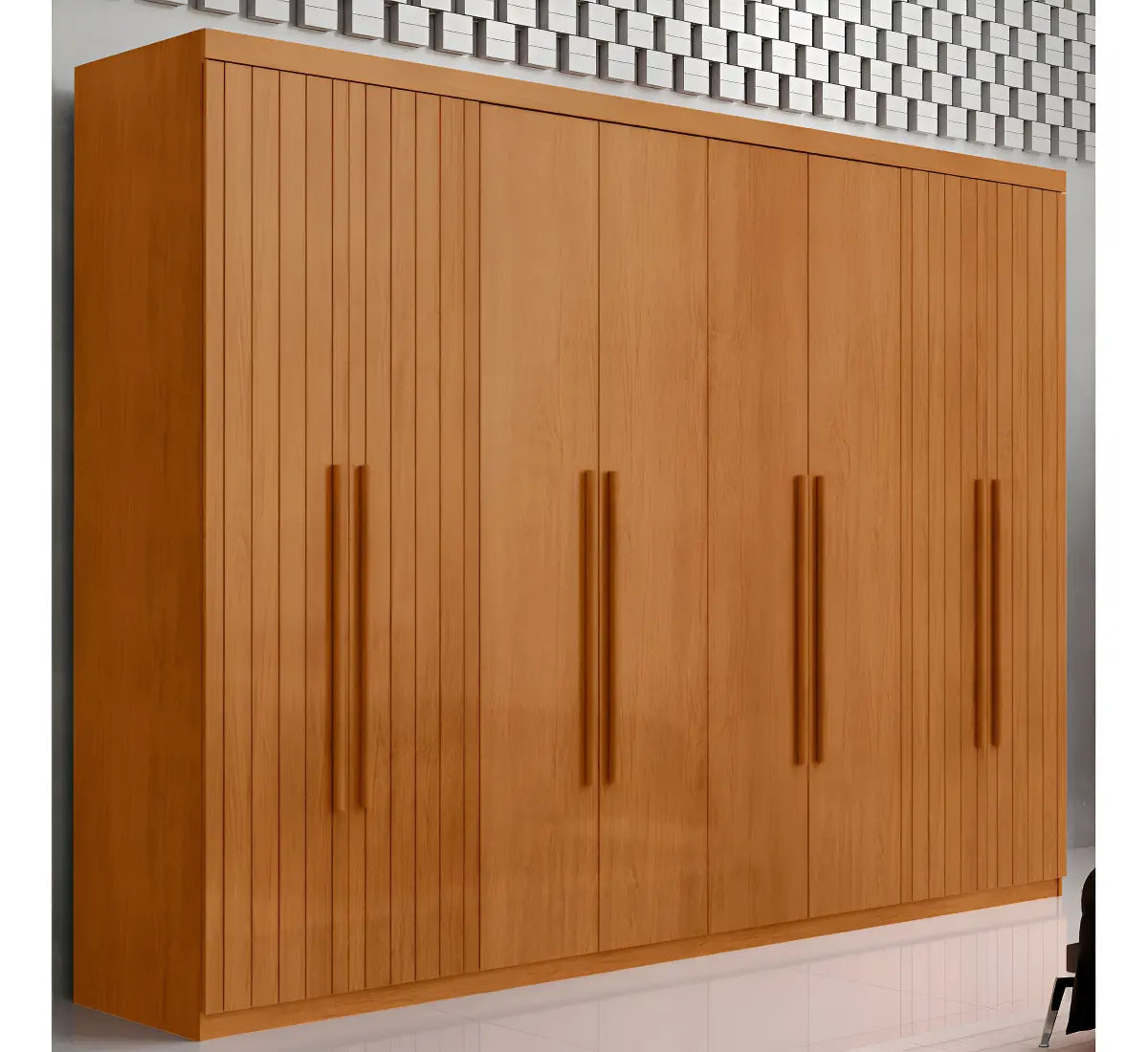 Guarda Roupa Casal Toronto Mdf 8 Portas Moderna Mobília Cor Naturalle — foto 1
