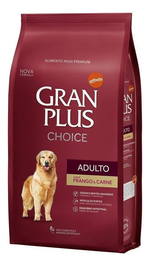 Ração Gran Plus Choice Adultos Sabor Frango E Carne 15kg — foto 1