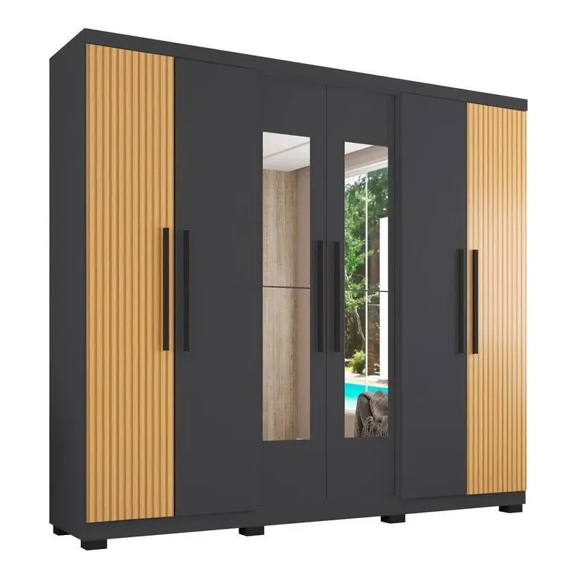 Guarda-roupa Casal Araplac Braga 6 Portas 4 Gavetas — foto 1